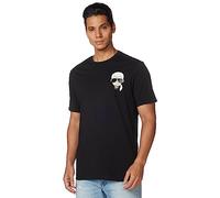 KARL LAGERFELD - T-Shirt Girocollo da Uomo Classica a Maniche Corte con Personaggio Karl, Nero, M