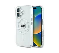 KARL LAGERFELD tecnologia IML logo CUSTODIA per Universalo iPhone 16, Bianco