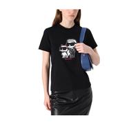 Karl Lagerfeld, ,Tops ,Donna ,Nero ,L Magliette Ikon Sketch