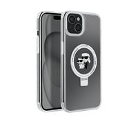 KARL LAGERFELD TPU Stand ad Anello karl e choupette COVER per Apple iPhone 15, Trasparente