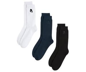 Karl Lagerfeld Uomini K/Kameo Logo Sock (3 Pack) Black/Blue/White 39-42