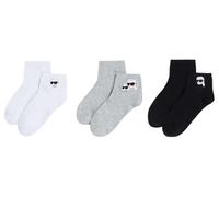 Karl Lagerfeld Uomo Ikon Short Socks (3 Pack) Black/White/Grey 39-42