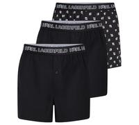 Karl Lagerfeld Uomo Ikon Woven Boxer (3 Pack) Black/Ikon All Over Print Black L