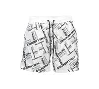 Karl Lagerfeld White Polyester Men's Swim Boxer - L