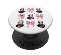 Karl Marx Comunista Ragazza Comunista Coquette Fiocco Rosa PopSockets PopGrip Adesivo