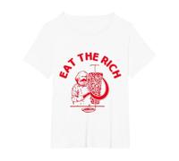 Karl Marx Eat Döner Kebab Ricco Socialismo Maglietta, Donna Plus-Size, Bianco, 4X