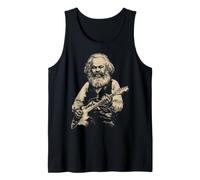 Karl Marx Lupo Mannaro Suonare la Chitarra Comunista Comunista Goth Canotta
