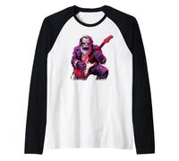 Karl Marx Lupo Mannaro Suonare la Chitarra Comunista Comunista Goth Maglia con Maniche Raglan