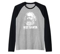 Karl Marx - Meme Comunista Natalizio marxista Divertente Maglia con Maniche Raglan