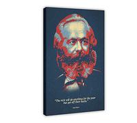 Karl Marx Poster motivazionale citazione ritratto Art 7 su tela, decorazione da parete per soggiorno, camera da letto, cornice: 30 x 45 cm
