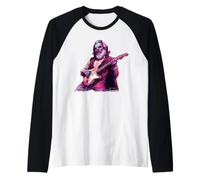 Karl Marx Vampiro Suonare la Chitarra Comunista Comunista Goth Maglia con Maniche Raglan