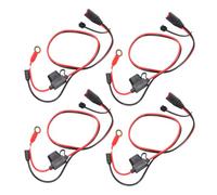 Karlak Cablaggio Caricabatteria da 4 Pezzi con Fusibile da 20 A, Connettori Ad Occhiello Resistenti e Impermeabili per Caricabatterie NOCO, Adatto A Vari Modelli, 16 AWG 22 Pollici