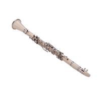 Karlak Clarinetto in Sib Piatto in ABS a 17 Tasti con Design Raffinato per Principianti e Amanti, Include Custodia per il Trasporto, Panno la Pulizia, Custodia Ance, Nero (Bianco)