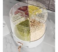 Karlak Contenitore per Cereali in PP con 6 Scomparti (L for 16 Inch) | Design trasparente, facile accesso, rotazione a 360°, multifunzionale