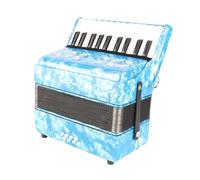 Karlak Fisarmonica 22 Tasti Giocattolo Professionale per Principianti Bianco e Nero con Cinghie Regolabili e Panno per la Pulizia (Blu)