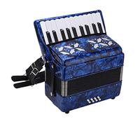 Karlak Fisarmonica 22 Tasti Giocattolo Professionale per Principianti Bianco e Nero con Cinghie Regolabili e Panno per la Pulizia (Blu scuro)
