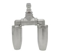 Karlak Idropulitrice con Doppio Ugello Pulizia Efficiente e Resistente con Ugello Rotante a 360° e Struttura in Acciaio Inossidabile (Argento)