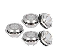Karlak Interruttore a Pulsante, Ripristino Automatico in Acciaio Inossidabile Impermeabile con LED 19mm, Ultra Sottile Momentaneo per Vari Dispositivi (DC3~6V Blu)