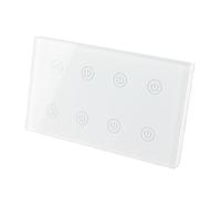 Karlak Interruttore WiFi Touch Light 8 Gang con Controllo Mobile e Timer Automatico per Smart Home AC100-240V, Controllo Vocale Compatibile con