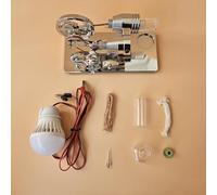 Karlak Kit Mini Motore con Lampadina a LED Funzionamento Semplice per Insegnanti e Studenti Materiale della Lampada Ad Alcool in Vetro (Argento)