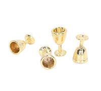 Karlak Mini Tazze da Champagne per Casa delle Bambole Mini Bicchieri da Vino Realistici per Raccontare Storie, novità Regalo di Compleanno, Decorazioni Dai Colori Vivaci (4 oro)