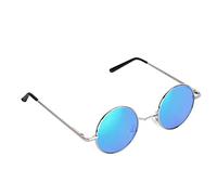 Karlak Occhiali da Sole Polarizzati Rotondi Unisex con Protezione UV Al 100% per Uso Esterno, Elegante Montatura in Metallo Nei Colori Grigio e Blu Ghiaccio, Include Scatola con Cerniera, 1 Paio (#3)