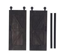 Karlak Porta della Stalla per Casa delle Bambole in Miniatura Set da 2 Pezzi con Divisorio Scorrevole Push-pull, Ideale per la Decorazione della Casa delle Bambole in Scala 1:12, Realizzata Betulla
