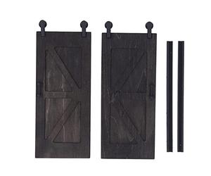 Karlak Porta della Stalla per Casa delle Bambole in Miniatura Set da 2 Pezzi con Divisorio Scorrevole Push-pull, Ideale per la Decorazione della Casa delle Bambole in Scala 1:12, Realizzata Betulla