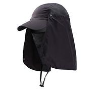 Karlak Protezione per Il Viso, Il Collo, la Protezione Solare per la Pesca, Protezione Completa per Orecchie, Viso e Collo Mentre Sei al Sole. Asciugatura Rapida, Antivento. Coperture (Grigio Scuro)