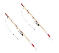Karlak Set di Canne da Pesca in Miniatura, Squisito Modello di Canna da Pesca per Casa delle Bambole in Legno 2 Pezzi, Perfetto per la Lavorazione e L'esposizione, Legno Betulla 17,8 Cm, Ideale i