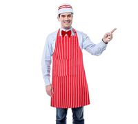 Karlak Set di Cappelli con Papillon e Grembiule a Tema Circense Costume Vintage per Feste di Carnevale Rosso 4 Set Poliestere 30,71x23,62 Pollici