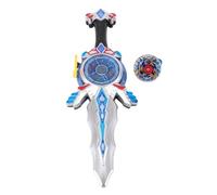 Karlak Set di Giocattoli da Combattimento Trottola e Lanciatore di Spade con Musica per Bambini, Divertimento in Plastica da 13 Cm