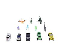 Karlak Set di Modellini di Auto Dinosauri in Lega con Design Robusto e Mappa Educativa per Veicoli per bambini. Gioca con 5 Auto e 7 Dinosauri