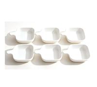 Karlak Set di Piatti per Immersione con Manici, Piatti per Impilabili e Sala da Pranzo, PP Durevole Uso Alimentare, Confezione da 6 Grigio Bianco 9,5 X 12,5 X 8,9 Cm