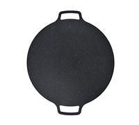 Karlak Teglia per Barbecue Coreana in Ferro Antiaderente, Vassoio da Campeggio Rotondo Ad Alta conduttività Termica per Pancake con Pancetta di Maiale, Torte di Riso Fritto con Grande (30 cm)