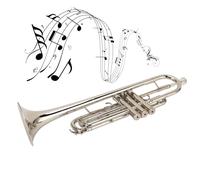 Karlak Tromba in Ottone Placcato Argento di Alta qualità con Design Durevole per una Grande Esperienza di Gioco per i musicisti. Materiale Argento