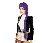 karlery Donne Lunghe Viola Intrecciato Vitello Parrucca Cartone Animato Anime Film Cosplay Parrucca Adulto Resistente al Calore Fibra Sintetica Brethable Vita Regolabile Per Halloween Costume Party