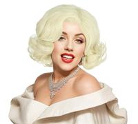 karlery Parrucca corta ondulata da donna bionda platino anni '20 classica vintage flapper Marilyn Monroe parrucca traspirante regolabile taglia per cosplay event costume Halloween party