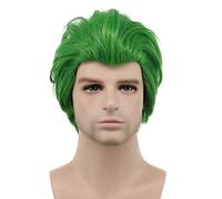 Karlery Parrucca corta verde diritta da uomo parrucca cosplay di Halloween parrucca costume anime