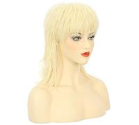 Karlery Parrucca da donna corta bionda a triglia anni '70 e '80 Heavy Metal Rocker Costume Cosplay parrucca