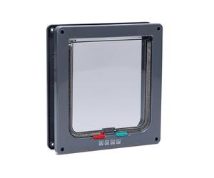 Karlie Porta gatto a 4 vie, chiusura per gatti grandi, larghezza: 23,5 cm, altezza: 25,2 cm, antracite