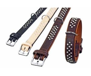 Karlie Rondo - Collare con testa rotonda con borchie lunghezza 32 cm, larghezza 22 mm, colore: Naturale