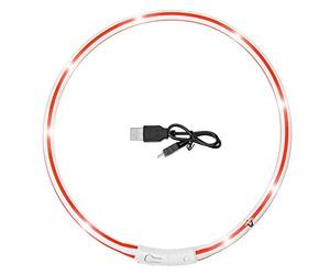 Karlie Visio Light - Collare Tubolare a LED, Lunghezza: 20 - 70 cm, Colore: Rosso/Bianco