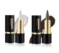 KARLOR Charm Shine, eyeliner liquido, impermeabile, colore argento + marrone scuro, set di 2 penne per eyeliner cremoso, opaco, ad asciugatura rapida, a lunga durata, impermeabile, color crema