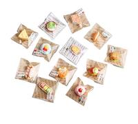 KARLOR Confezione da 20 figure in miniatura per dessert e pane, con confezione indipendente, mini torta finta sandwich, decorazione per scrivania, giardino, micro paesaggio, fai da te (stili casuali)
