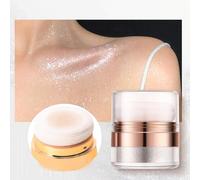 KARLOR Corpo illuminante in polvere con applicatore, per il corpo, con brillantini, per il viso, illuminante, per il corpo, con spugna per le gambe della guancia (01# argento)