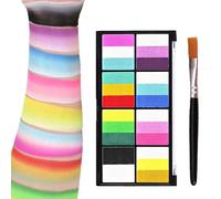 KARLOR Palette di colori per il viso con pennello, 23 colori per il viso, colore del corpo, solubile in acqua, per il teatro, colore misto, festival, Halloween, carnevale