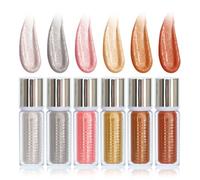 KARLOR Set di 6 bastoncini per evidenziare il viso, con brillantini, per ombretti liquidi, lucidi, metallizzati, per occhi, viso, corpo, labbra