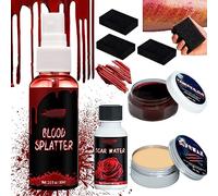 KARLOR Set di 8 pezzi di sangue artificiale, spray per la pelle e il viso, per Halloween, vampiro, zombie Sfx