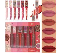 KARLOR Set rossetto Boho, set di 6 rossetti opachi, rossetti liquidi, rossetti liquidi, rosa nude, rossetti rosewood per 24 ore, impermeabili, in legno di palissandro, set regalo da donna